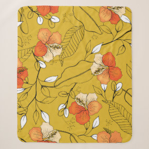 Couverture Sherpa Fleurs tropicales Feuilles : Papier peint exotique