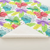 Couverture Sherpa Fleurs tropicales sans couture motif (3/4)