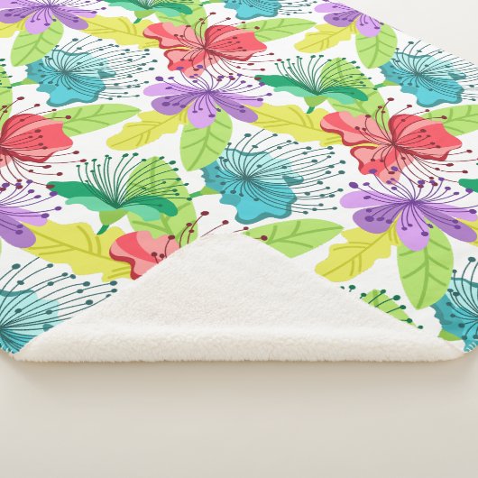 Couverture Sherpa Fleurs tropicales sans couture motif (3/4)