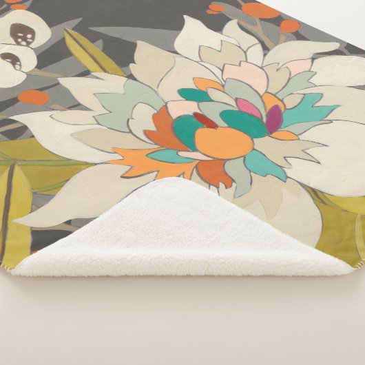 Couverture Sherpa Fleurs Tropiques Twilight (3/4)
