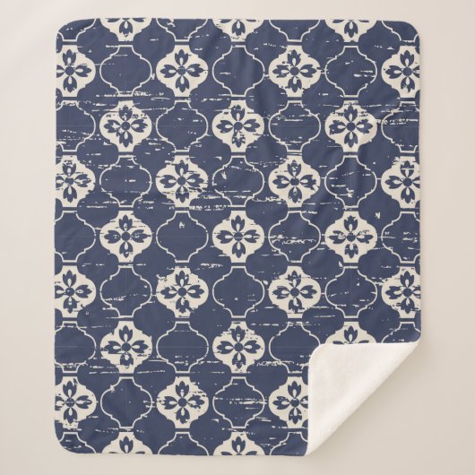 Couverture Sherpa Fleurs usées : Vintage sans joint (Devant)