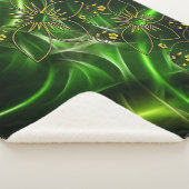 Couverture Sherpa Fleurs vertes Sherpa Blanket (3/4)