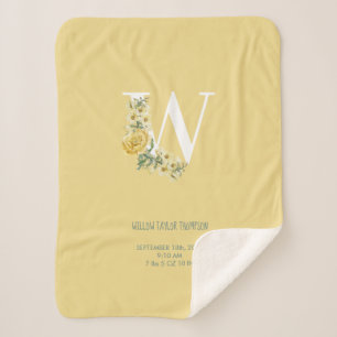 Couverture Sherpa Fleurs Vintages jaunes Statistiques initiales de n