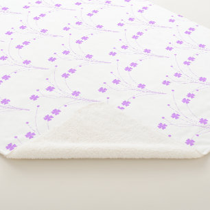 Couverture Sherpa Fleurs violettes Lilac, Petite Impression Florale