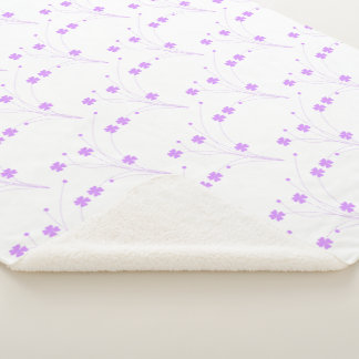 Couverture Sherpa Fleurs violettes Lilac, Petite Impression Florale 