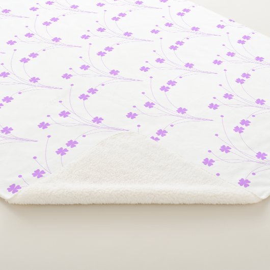 Couverture Sherpa Fleurs violettes Lilac, Petite Impression Florale  (3/4)