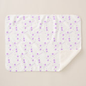 Couverture Sherpa Fleurs violettes Lilac, Petite Impression Florale  (Devant (Horizontal))