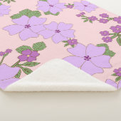 Couverture Sherpa Fleurs Violettes, Modèle Floral, Motif De Fleurs (3/4)