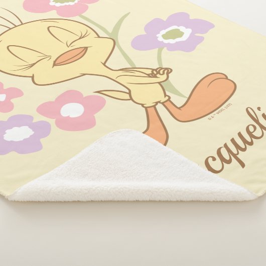 Couverture Sherpa Fleurs violettes rose Tweety (3/4)