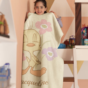 Couverture Sherpa Fleurs violettes rose Tweety