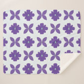Couverture Sherpa Fleurs violettes sur fond clair (Devant (Horizontal))