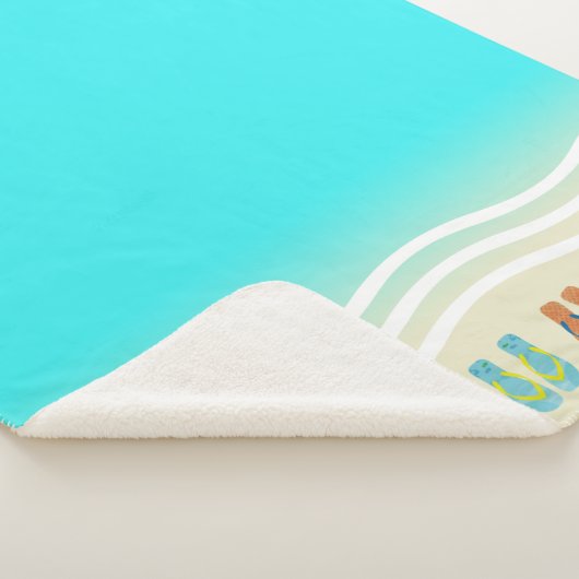 Couverture Sherpa Flip Flops Beach Waves Blue (3/4)