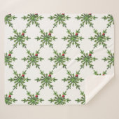Couverture Sherpa Flocon de neige à pin de Noël (Devant (Horizontal))