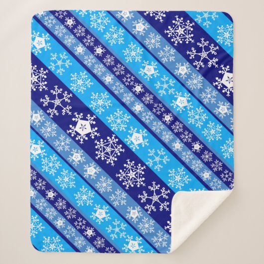 Couverture Sherpa Flocon de neige rayures Sherpa Blanche (Devant)