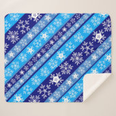 Couverture Sherpa Flocon de neige rayures Sherpa Blanche (Devant (Horizontal))