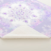 Couverture Sherpa flocon de neige violet clair et coeur étincelant (3/4)