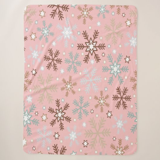 Couverture Sherpa Flocon rose Pinkie (Devant)