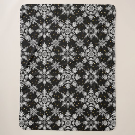Couverture Sherpa flocons de neige 3d (Devant)