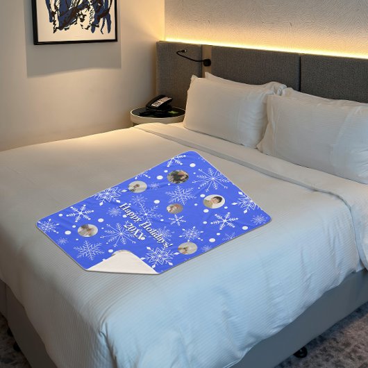 Couverture Sherpa Flocons de Neige Personnalisable