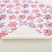Couverture Sherpa Flocons de neige rouges violets de Noël (3/4)