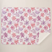 Couverture Sherpa Flocons de neige rouges violets de Noël (Devant (Horizontal))