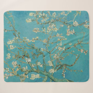 Couverture Sherpa Floraison d'amandier, Peinture à l'huile, Vincent