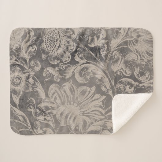 Couverture Sherpa Floral âgé (Devant (Horizontal))