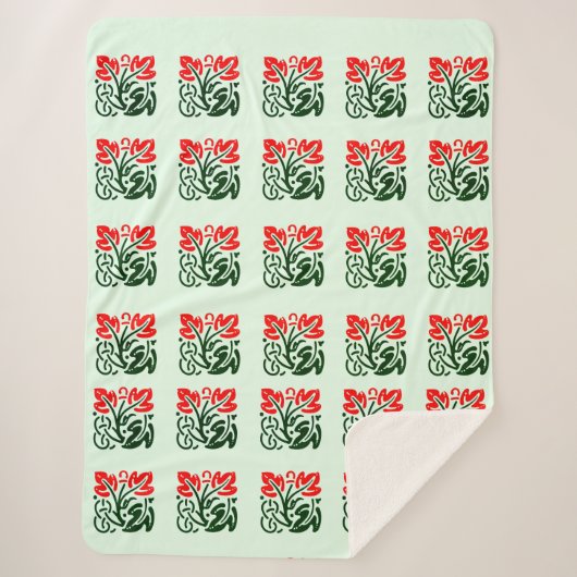 Couverture Sherpa Floral Damask Sherpa Blanket (Devant)