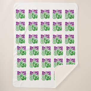 Couverture Sherpa Floral Damask Sherpa Blanket