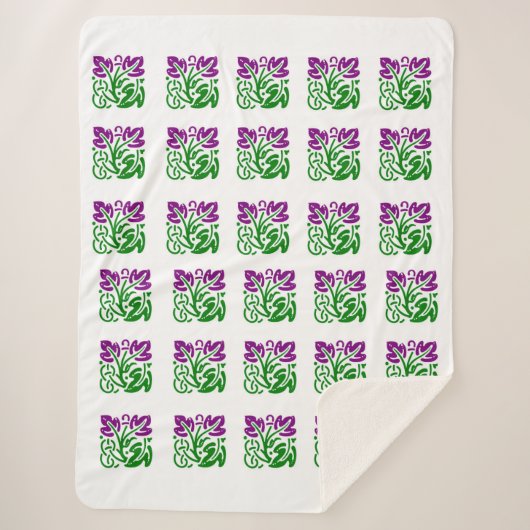 Couverture Sherpa Floral Damask Sherpa Blanket (Devant)