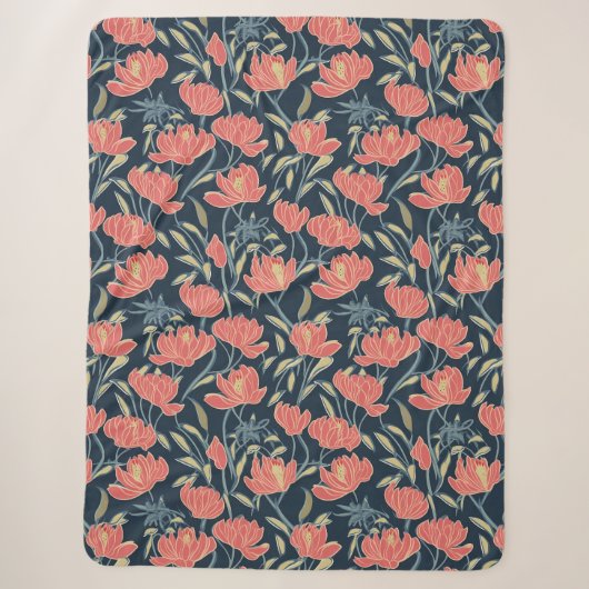 Couverture Sherpa Floral de Coral Breeze (Devant)