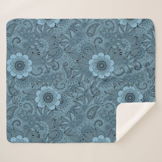 Couverture Sherpa Floral décoratif (Devant (Horizontal))