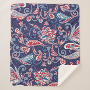 Couverture Sherpa Floral Ethnique : Abstrait Oriental Sans Seamless.