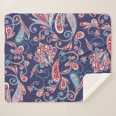 Couverture Sherpa Floral Ethnique : Abstrait Oriental Sans Seamless. (Devant (Horizontal))