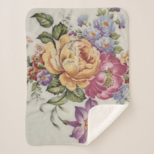 Couverture Sherpa Floral Fancy  (Devant)