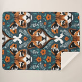 Couverture Sherpa "Floral Fox Mirage" (Devant (Horizontal))