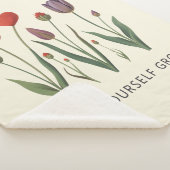 Couverture Sherpa Floral Heart Tulips Let Yourself Grow Quote (3/4)