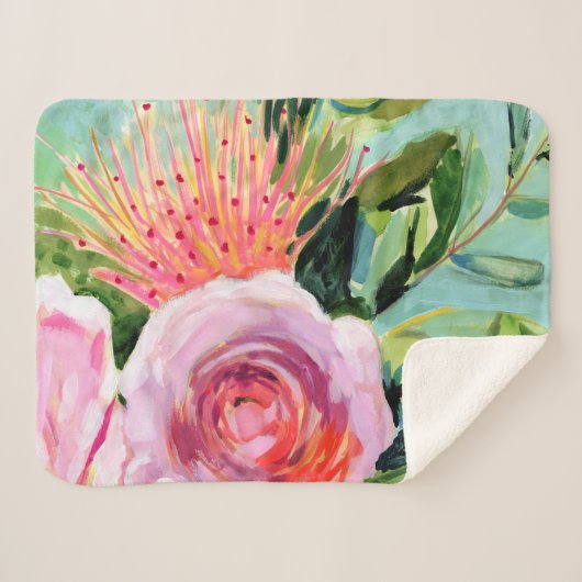 Couverture Sherpa Floral I (Devant (Horizontal))