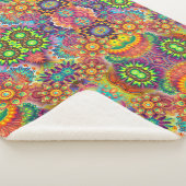 Couverture Sherpa Floral Mandala Collage psychédélique (3/4)