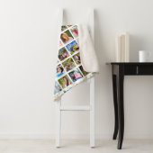 Couverture Sherpa Floral MÈRE We Love You Photo Collage Blanc (En situation)