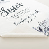 Couverture Sherpa Floral Nocturne à la citation coeur soeur (3/4)