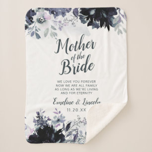 Couverture Sherpa Floral Nocturne à la mère de la mariée Citation