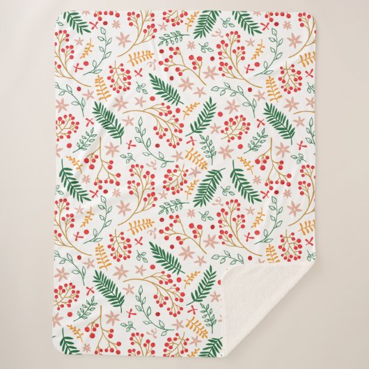 Couverture Sherpa Floral Noël Sherpa Blanket (Devant)