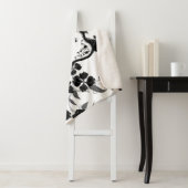 Couverture Sherpa Floral noir et blanc (En situation)