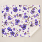 Couverture Sherpa Floral sans couture motif avec fleurs marigold (Devant (Horizontal))