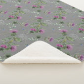 Couverture Sherpa Floral Scottish Thistle Grey Motif (3/4)