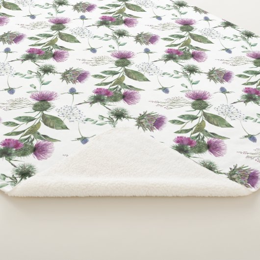 Couverture Sherpa Floral Scottish Thistle Motif (3/4)