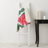 Couverture Sherpa Floral seamless pattern, red camellia flowers with (En situation)