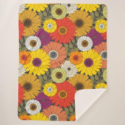 Couverture Sherpa floral vintage (Devant)