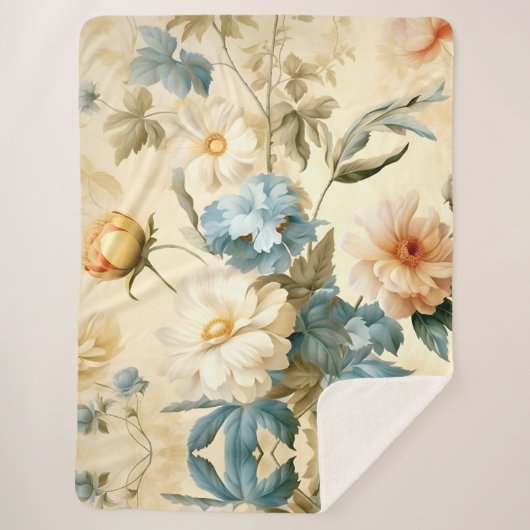 Couverture Sherpa Floral vintage (Devant)